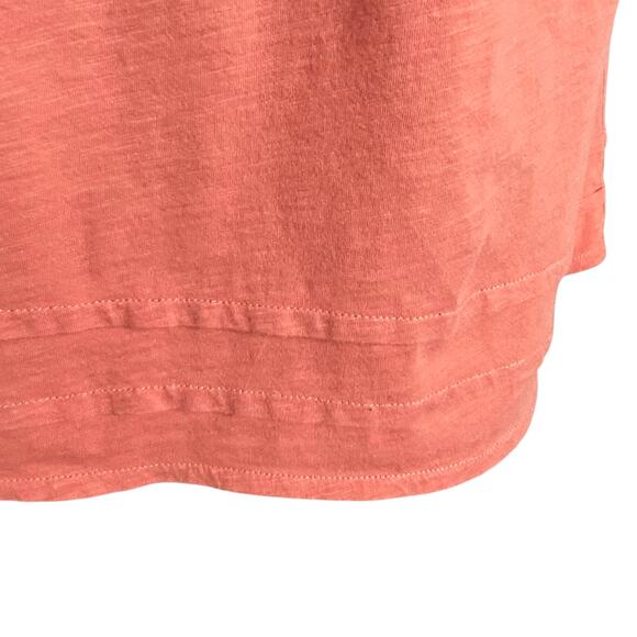 Garnet Hill Organic Cotton Coral Embroidered Knit Dress Size 4 Scoop Neck Spring - Picture 5 of 11